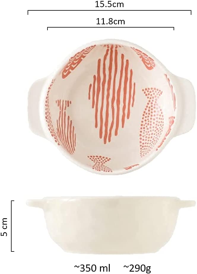 Round Oven Ceramic Dish Set - White Fish