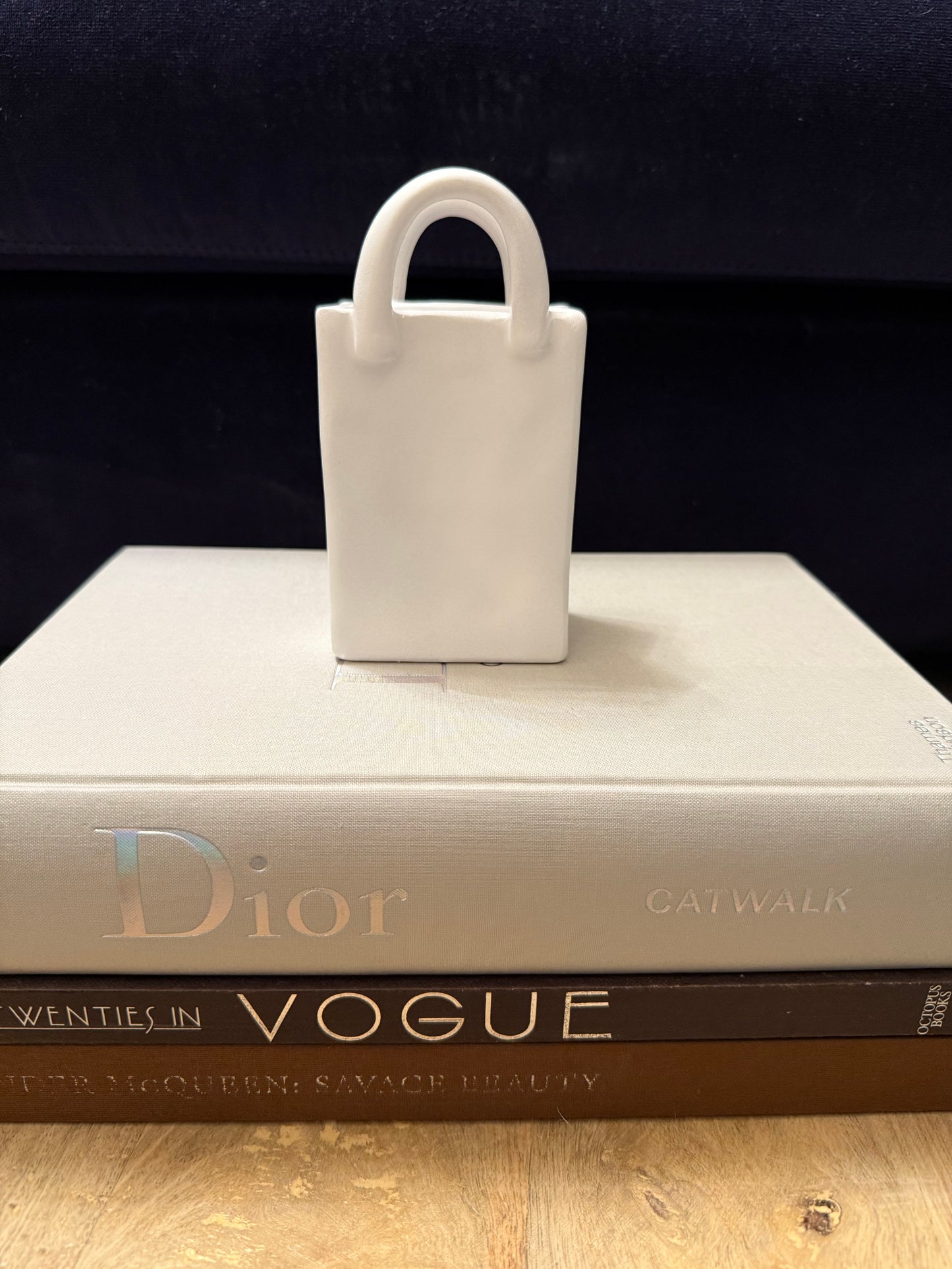 Small White Handbag Vase/Ornament