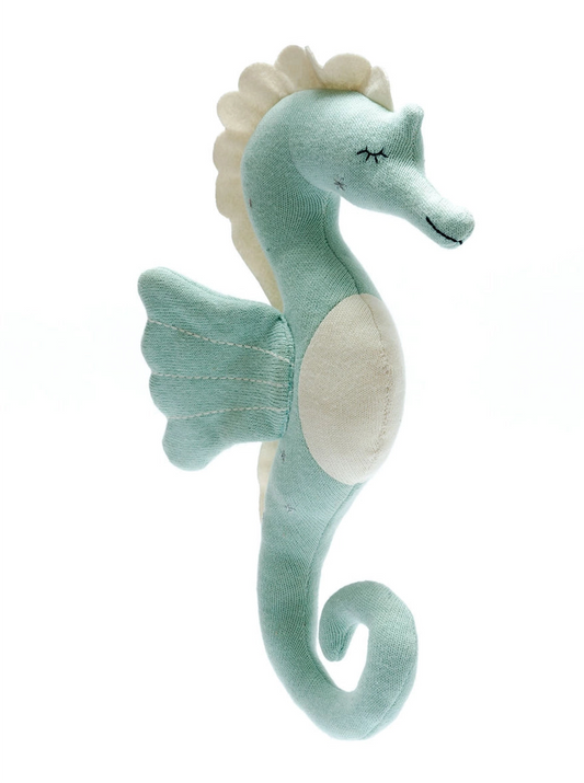 Seahorse Knitted Soft Toy - Sea Green