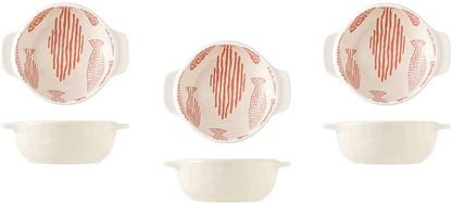 Round Oven Ceramic Dish Set - White Fish