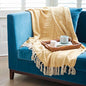 Recycled Woven Cotton Throw - Mustard