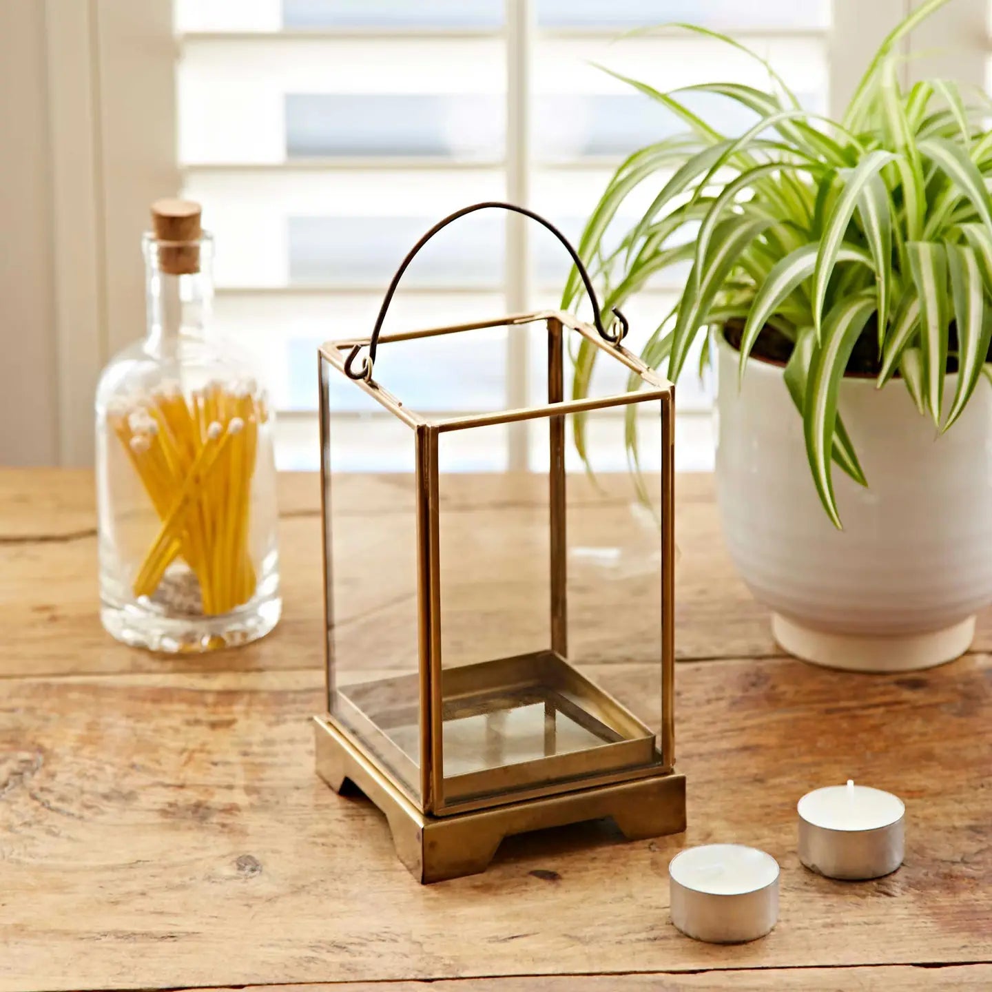 Handmade Antique Brass Candle Lantern