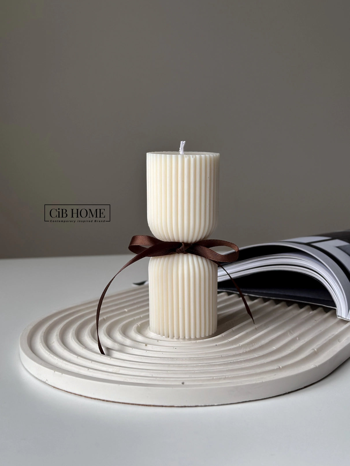 Hourglass Ribbed Candle