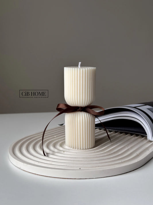 Hourglass Ribbed Candle