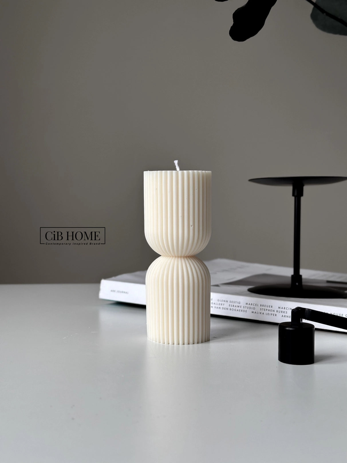 Hourglass Ribbed Candle
