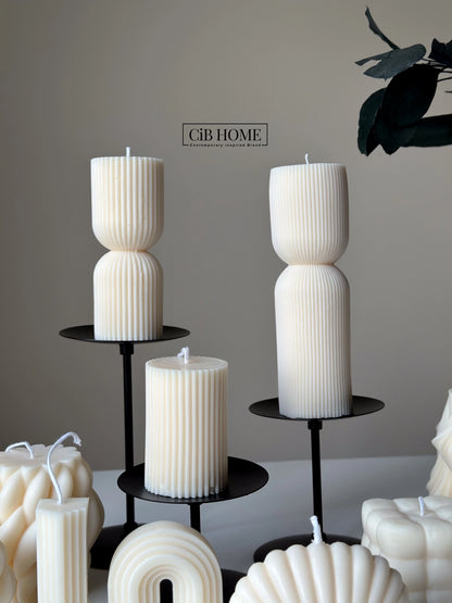Hourglass Ribbed Candle