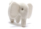 Elephant Knitted Baby Rattle - White