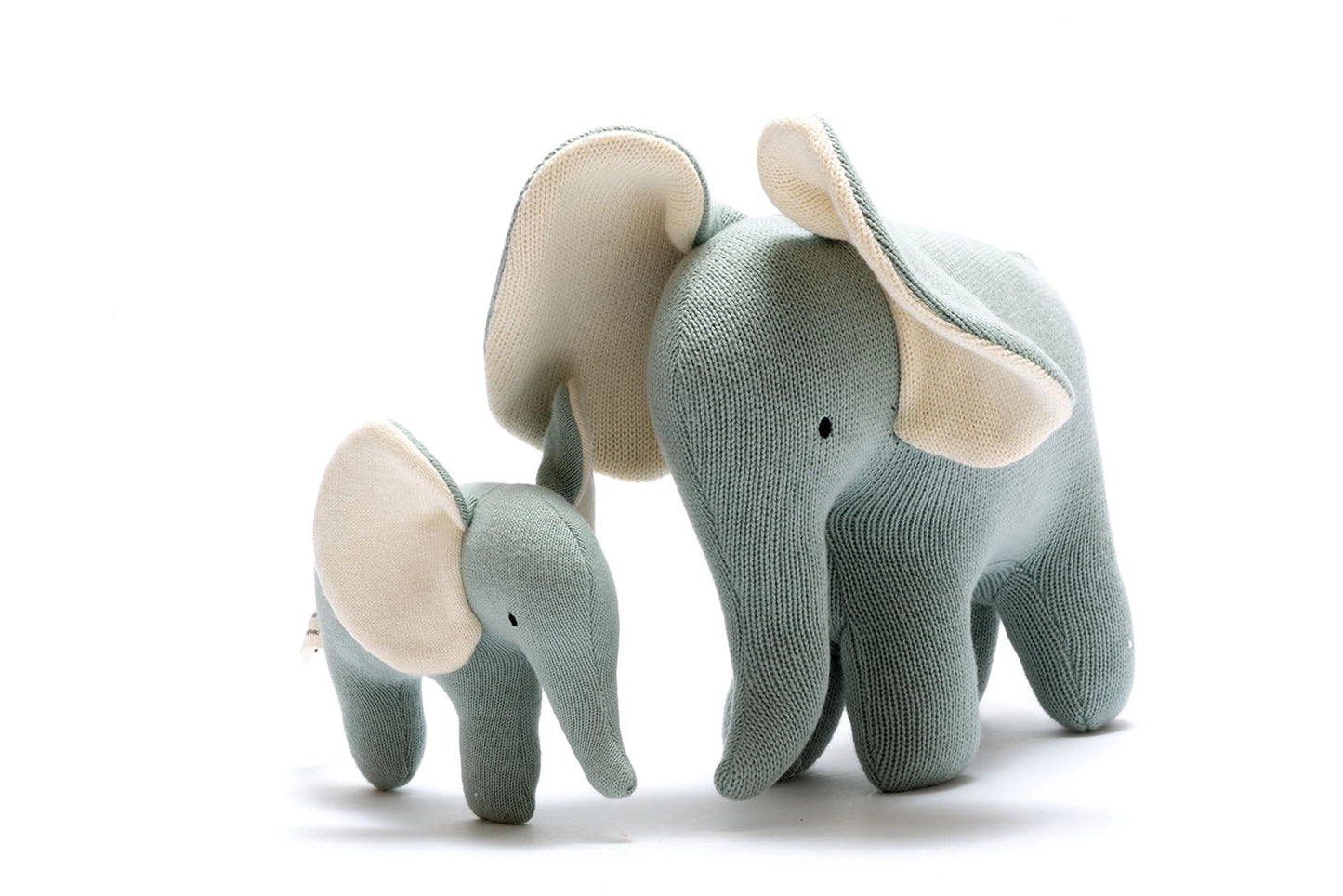 Large Knitted Elephant Soft Toy - Teal