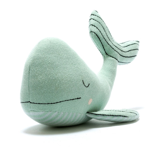 Whale Knitted Soft Toy - Sea Green