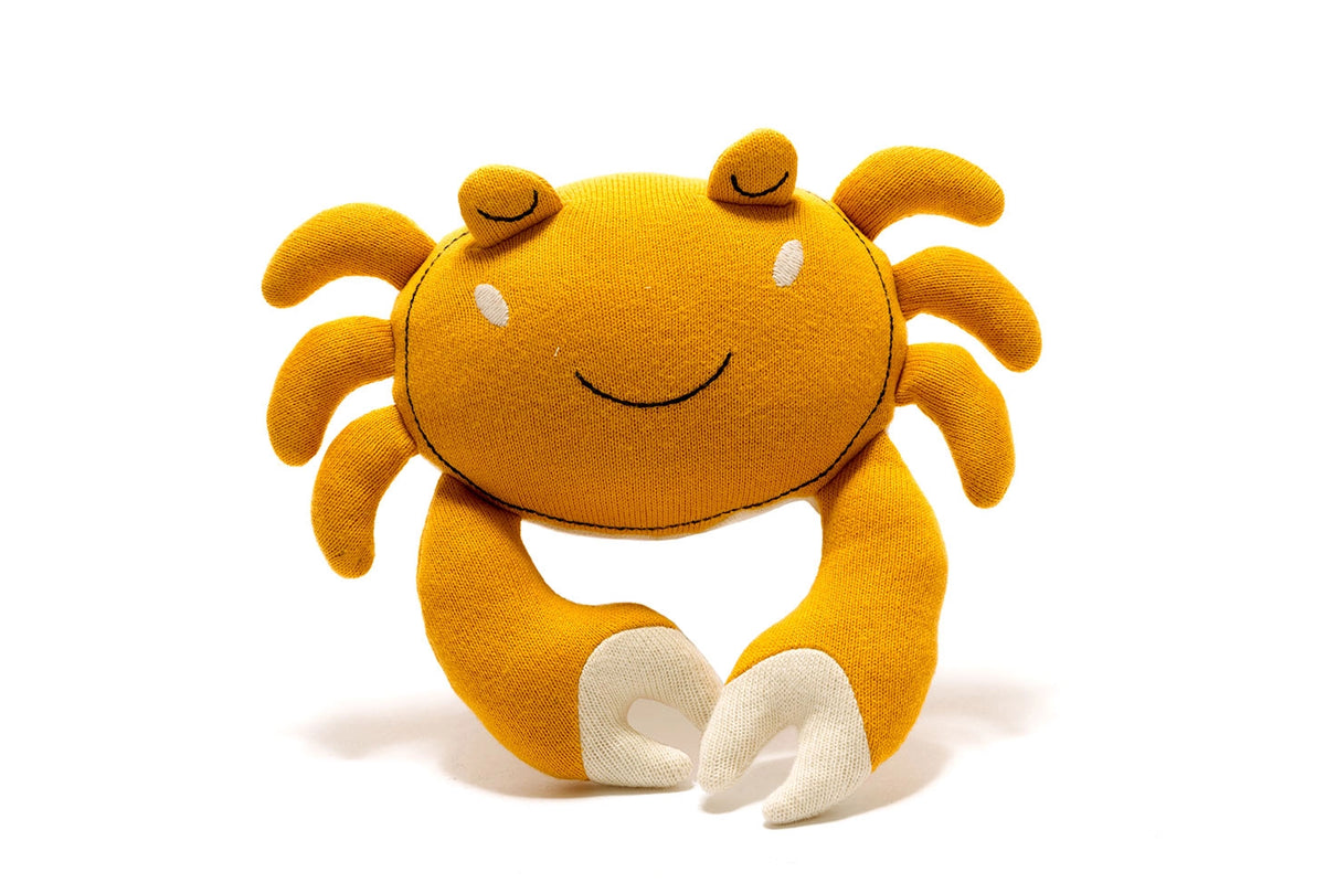 Crab Knitted Soft Toy - Mustard