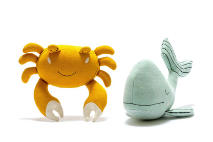 Crab Knitted Soft Toy - Mustard