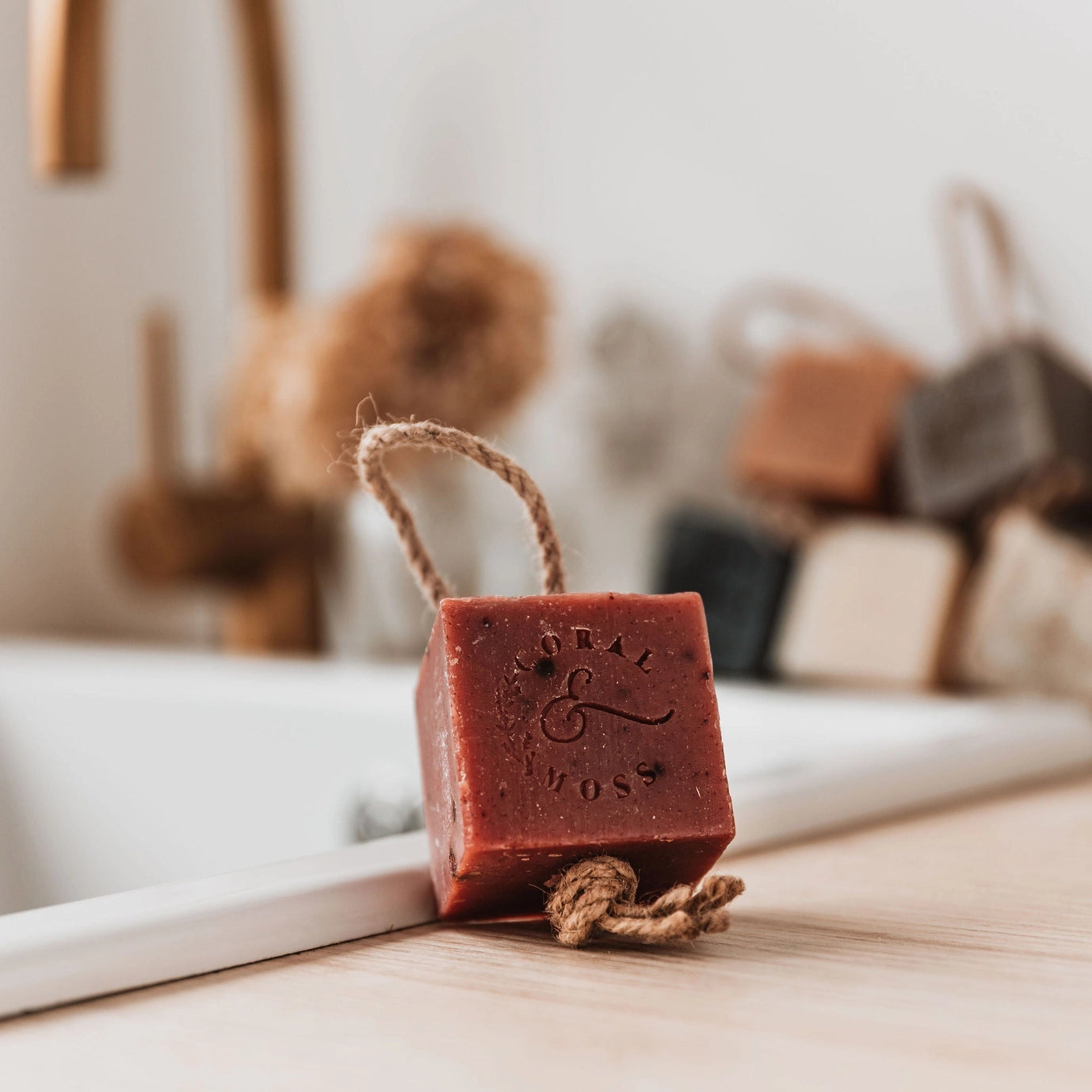 Chunky Soap on a Rope - Rose