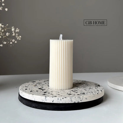 Medium Ribbed Pillar Candle