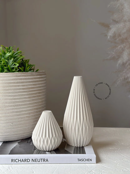 Stone Ribbed Ornament Set
