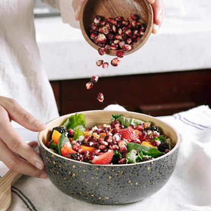 Handmade Bamboo Serving Bowl - Grey