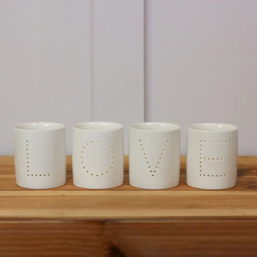 Tea Light Holders Set - LOVE
