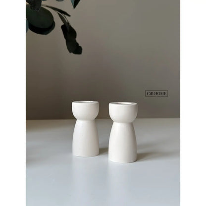 Set of Candlestick Holders - Natural Stone
