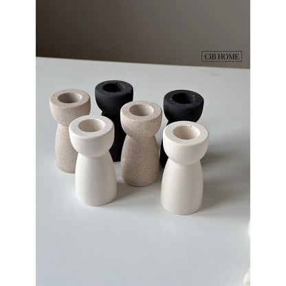 Set of Candlestick Holders - Natural Stone