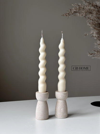 2 Twisted Chunky Taper Candles
