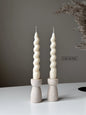 2 Twisted Chunky Taper Candles