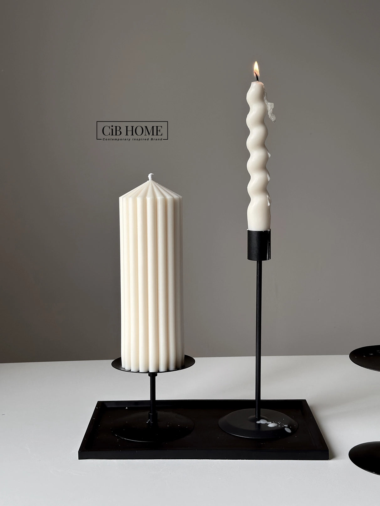2 Twisted Chunky Taper Candles