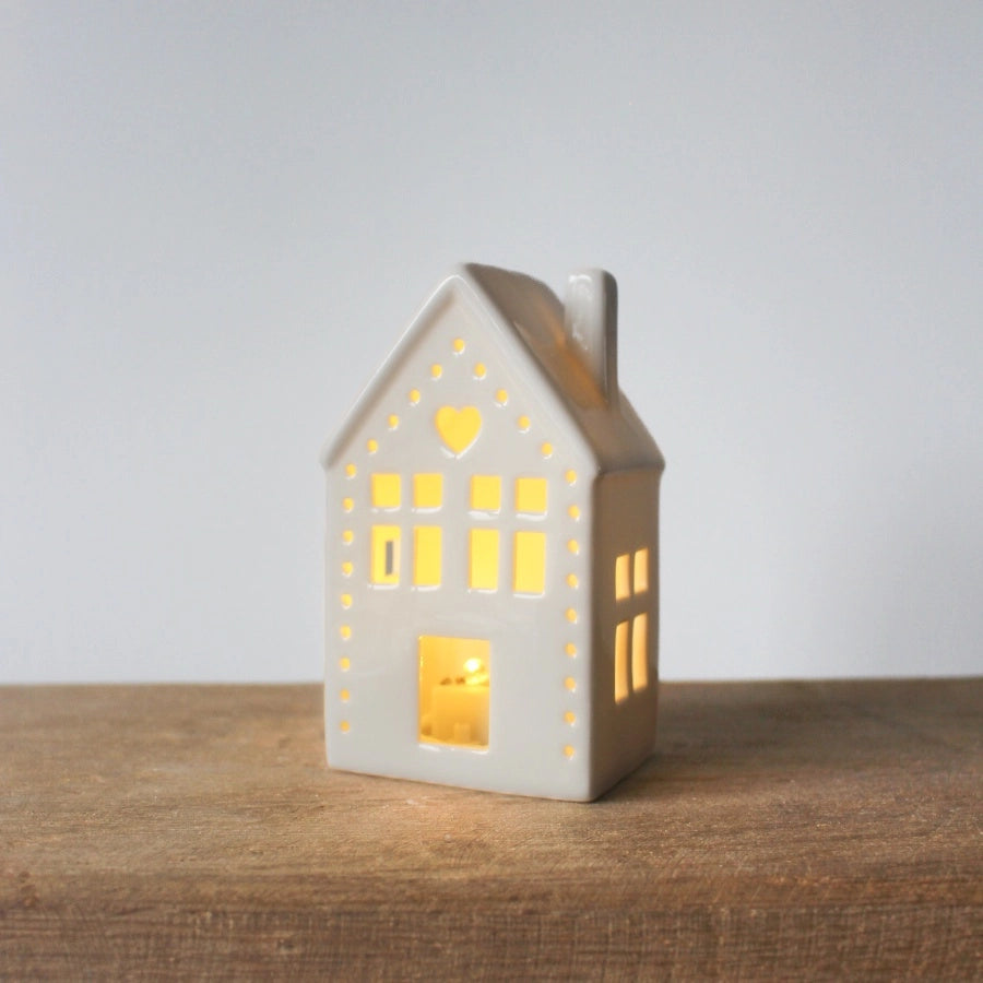 Light Up House - White Heart