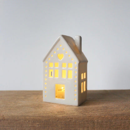 Light Up House - White Heart